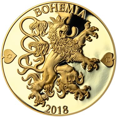 Náhled Reverzní strany - 2018 - Proof - Česká heraldika. Lev. - 10 dukát Au