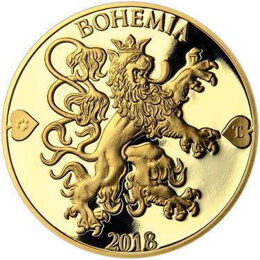 Náhled Reverzní strany - 2018 - Proof - Česká heraldika. Lev. - 5 dukát Au