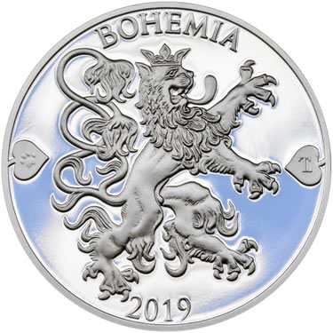 Náhled Reverzní strany - 2019 - Proof - Česká heraldika. Lev. - 1 dukát Ag