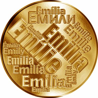 Náhled Averzní strany - Česká jména - Emílie - velká zlatá medaile 1 Oz