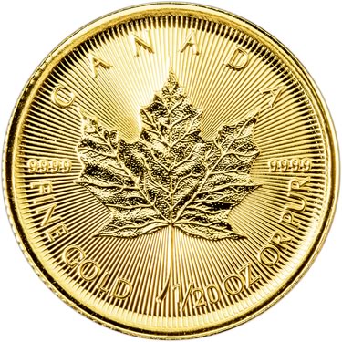 Náhled Reverzní strany - Maple Leaf 1/20 Oz - Investiční zlatá mince