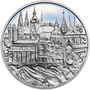 Náhled Averzní strany - Praha - stříbro 1 Oz Proof