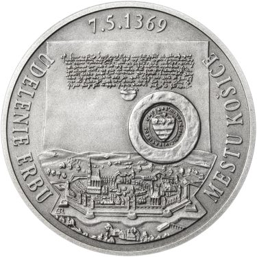 Náhled Averzní strany - Erb Košice - 1 Oz stříbro patina